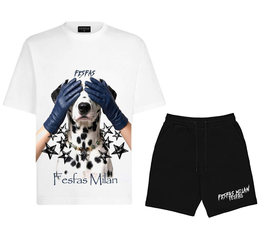 Bộ áo thun FesFas họa tiết chó đốm Dalmatian
