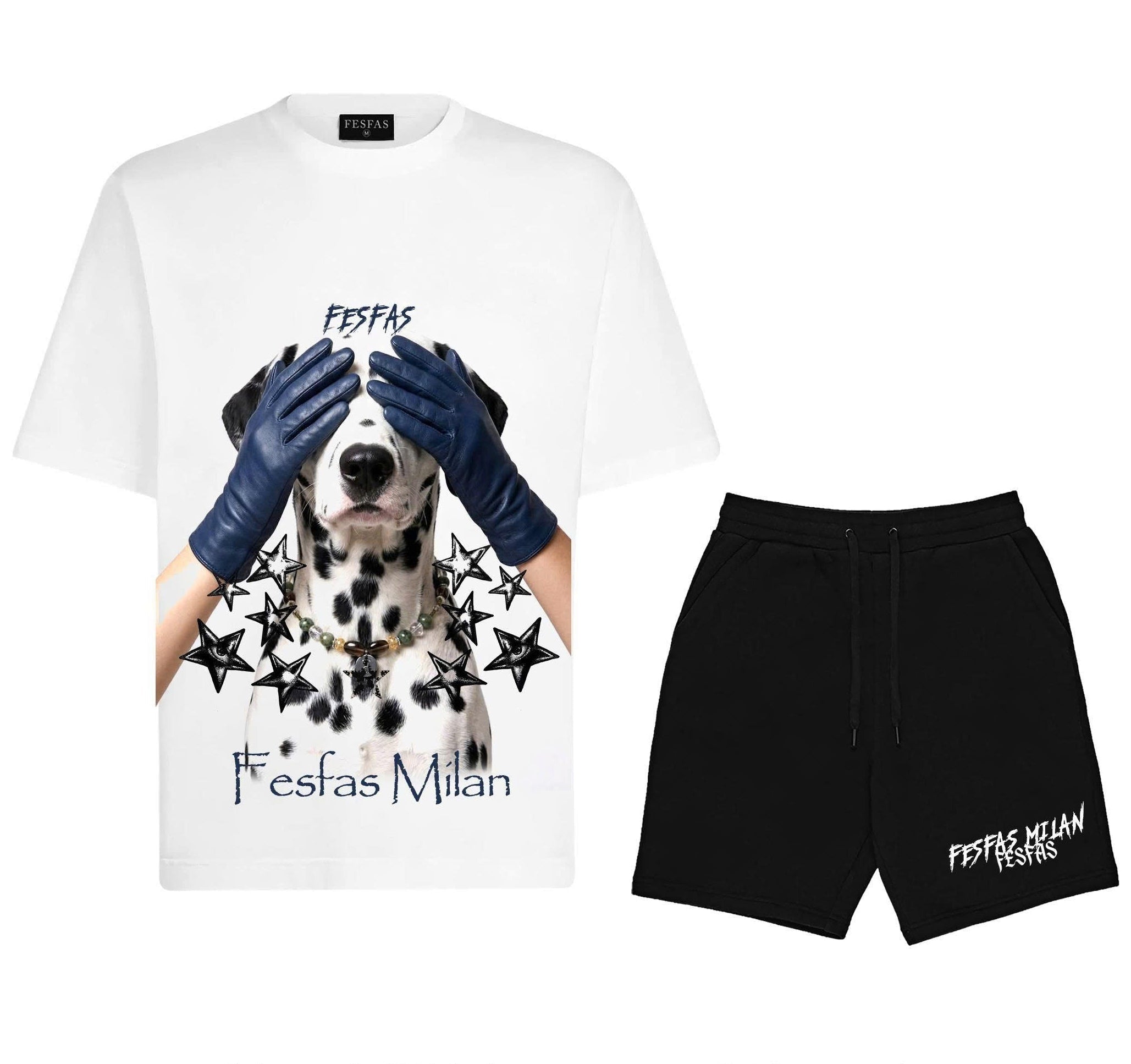 Bộ áo thun FesFas họa tiết chó đốm Dalmatian